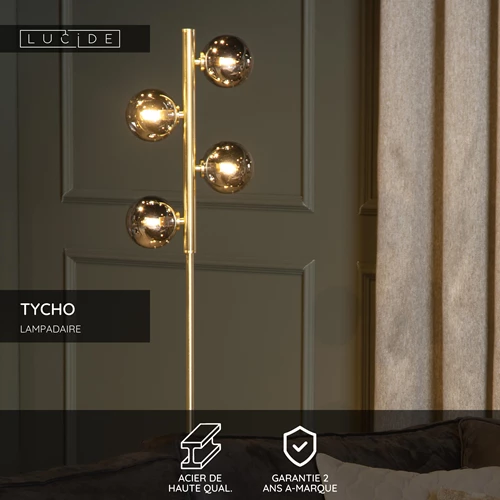 Lucide TYCHO - Lampadaire - 4xG9 - Or Mat / Laiton - USP